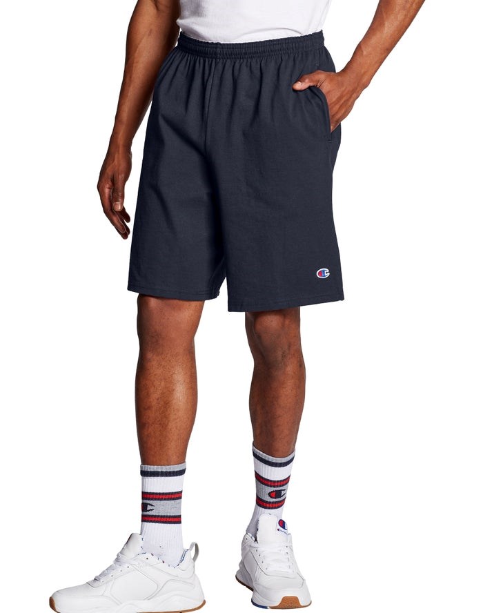 Champion Klassiska Bomull Jersey Shorts Herr Marinblå | 8934025-NQ