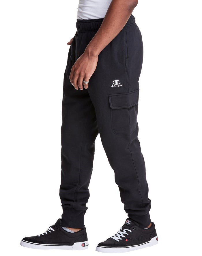 Champion Klassiska Fleece Cargo Sweatpants Herr Svarta | 3591706-KZ