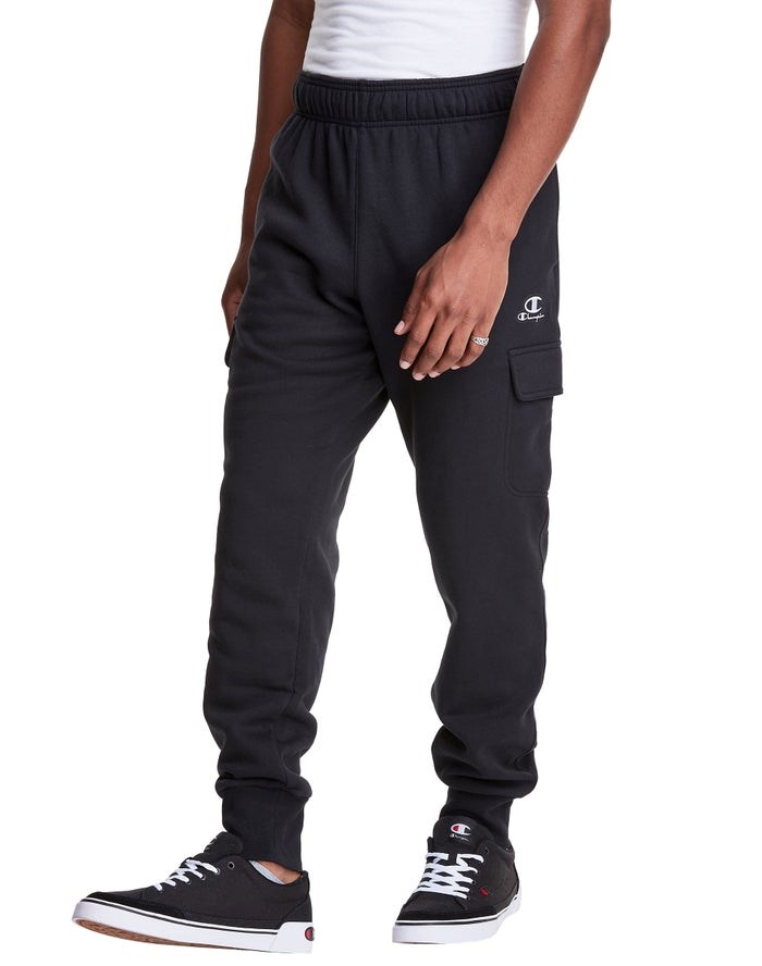 Champion Klassiska Fleece Cargo Sweatpants Herr Svarta | 3591706-KZ