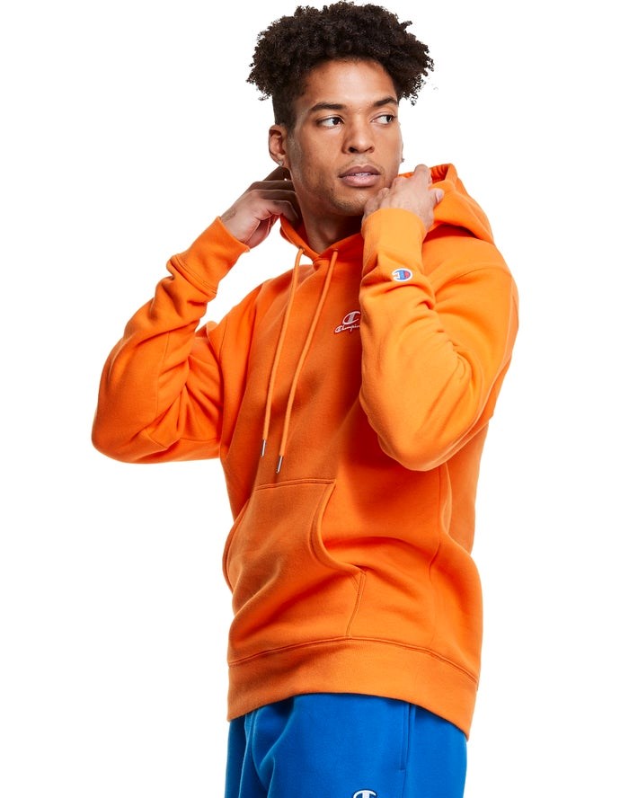 Champion Klassiska Fleece Embroidered Applique Logo Hoodie Herr Orange | 4237815-PU