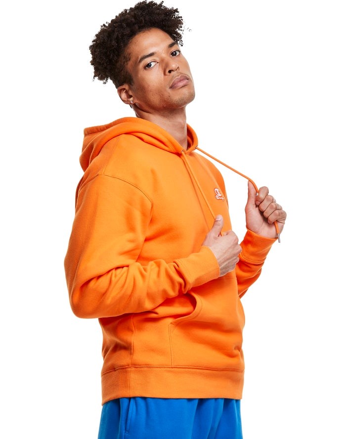 Champion Klassiska Fleece Embroidered Applique Logo Hoodie Herr Orange | 4237815-PU