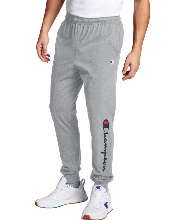 Champion Klassiska Jersey Script Logo Sweatpants Herr Grå | 2965178-KZ