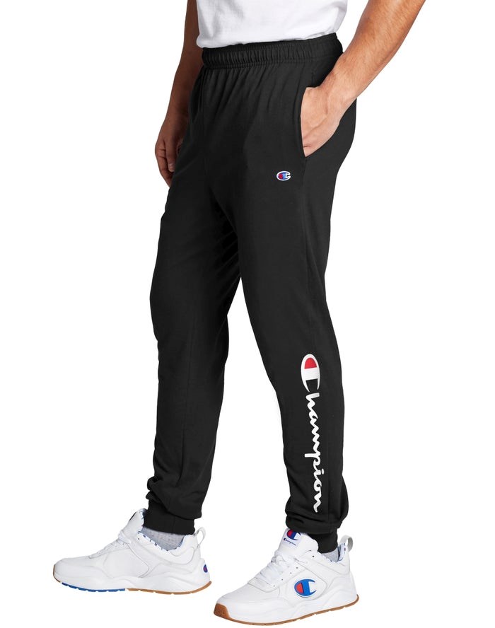 Champion Klassiska Jersey Script Logo Sweatpants Herr Svarta | 3156294-XQ