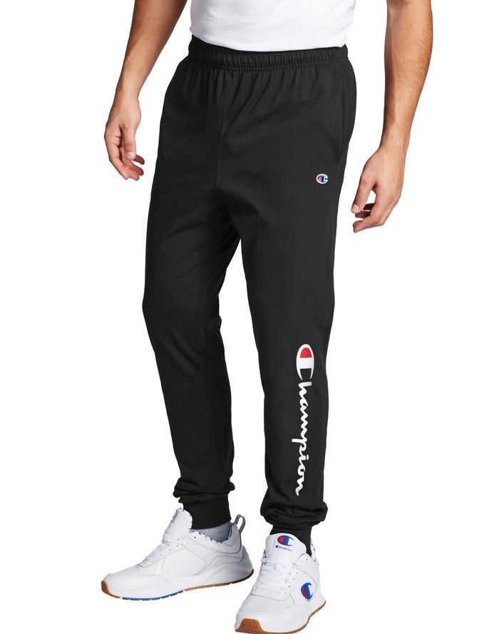 Champion Klassiska Jersey Script Logo Sweatpants Herr Svarta | 3156294-XQ