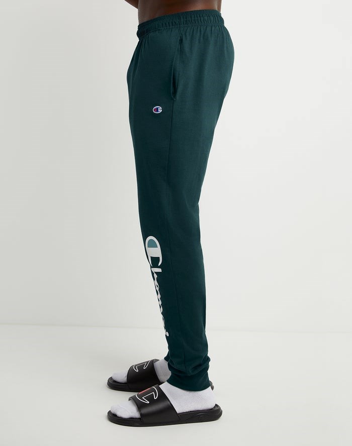 Champion Klassiska Jersey Script Logo Sweatpants Herr Mörkgröna | 8643927-AX