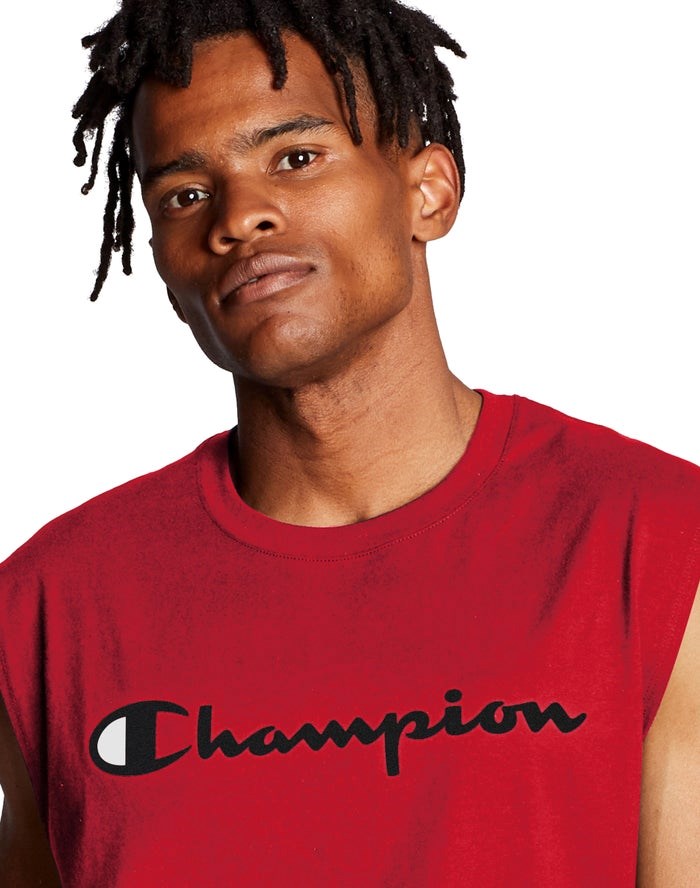 Champion Klassiska Jersey Script Logo T-shirt Herr Röda | 2619845-VM