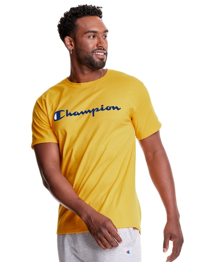 Champion Klassiska Jersey Script Logo T-shirt Herr Gula | 2639501-RH