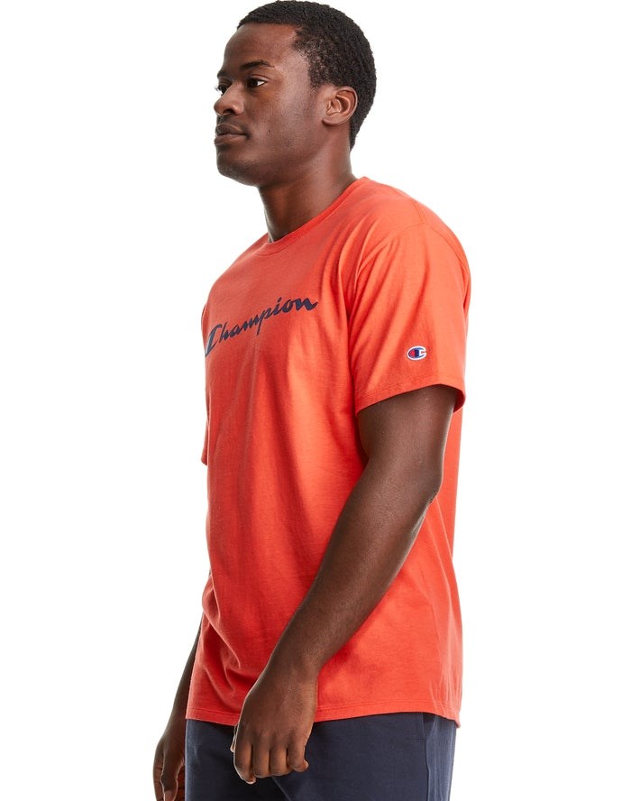 Champion Klassiska Jersey Script Logo T-shirt Herr Orange | 5107982-JF