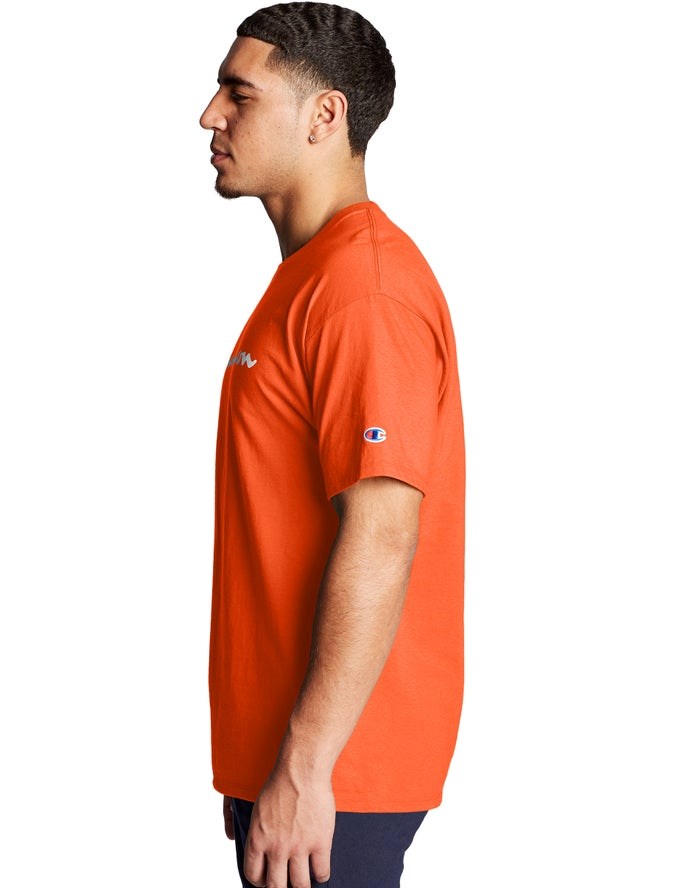 Champion Klassiska Jersey Script Logo T-shirt Herr Orange | 9120467-KR