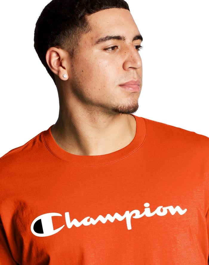 Champion Klassiska Jersey Script Logo T-shirt Herr Orange | 9120467-KR