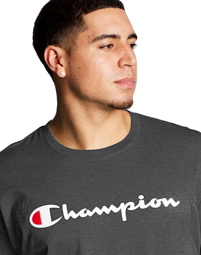 Champion Klassiska Jersey Script Logo T-shirt Herr Mörkgrå | 9542167-TO