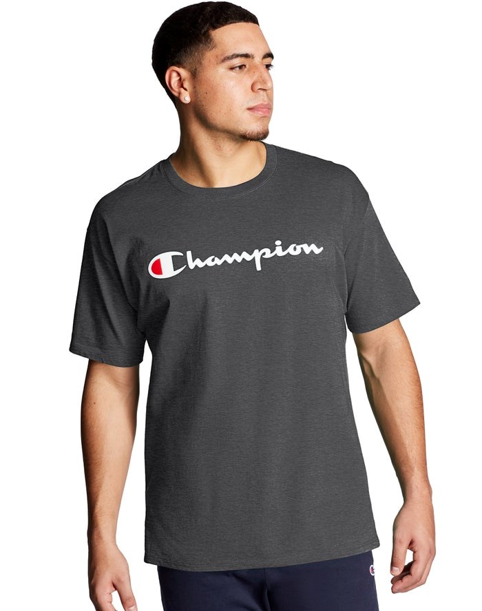 Champion Klassiska Jersey Script Logo T-shirt Herr Mörkgrå | 9542167-TO