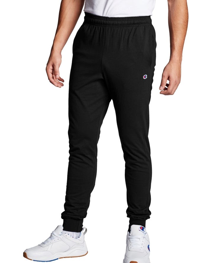 Champion Klassiska Jersey Sweatpants Herr Svarta | 2495713-MZ