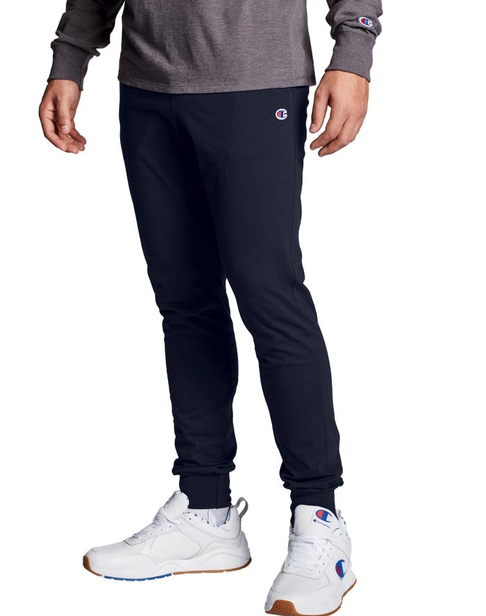 Champion Klassiska Jersey Sweatpants Herr Marinblå | 7398215-PB