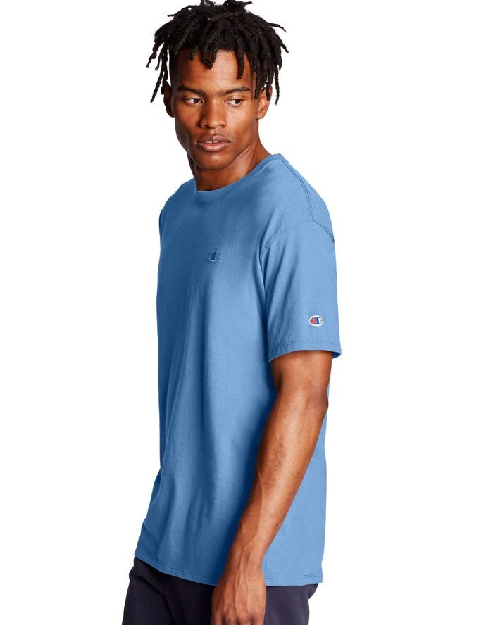 Champion Klassiska Jersey T-shirt Herr Blå | 2708936-HF