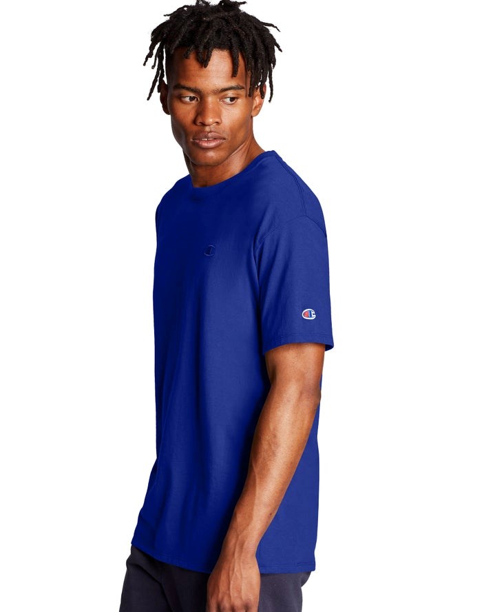 Champion Klassiska Jersey T-shirt Herr Blå | 6710853-WN