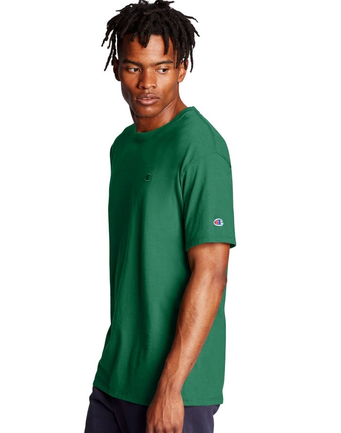 Champion Klassiska Jersey T-shirt Herr Gröna | 4167859-EG