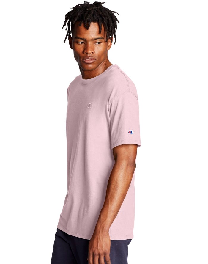 Champion Klassiska Jersey T-shirt Herr Rosa | 4956832-TJ