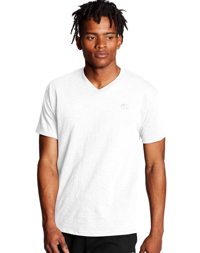 Champion Klassiska Jersey V-Neck T-shirt Herr Vita | 4168237-NV