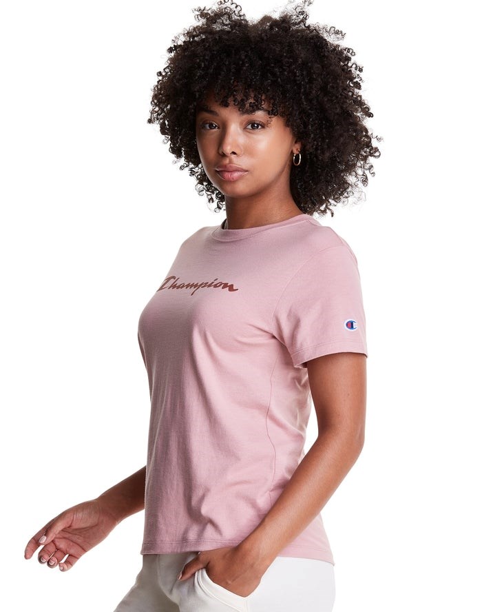 Champion Klassiska T-shirt Dam Beige | 6947503-SE