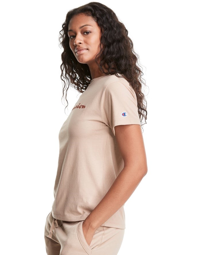 Champion Klassiska T-shirt Dam Khaki | 0976243-ZM