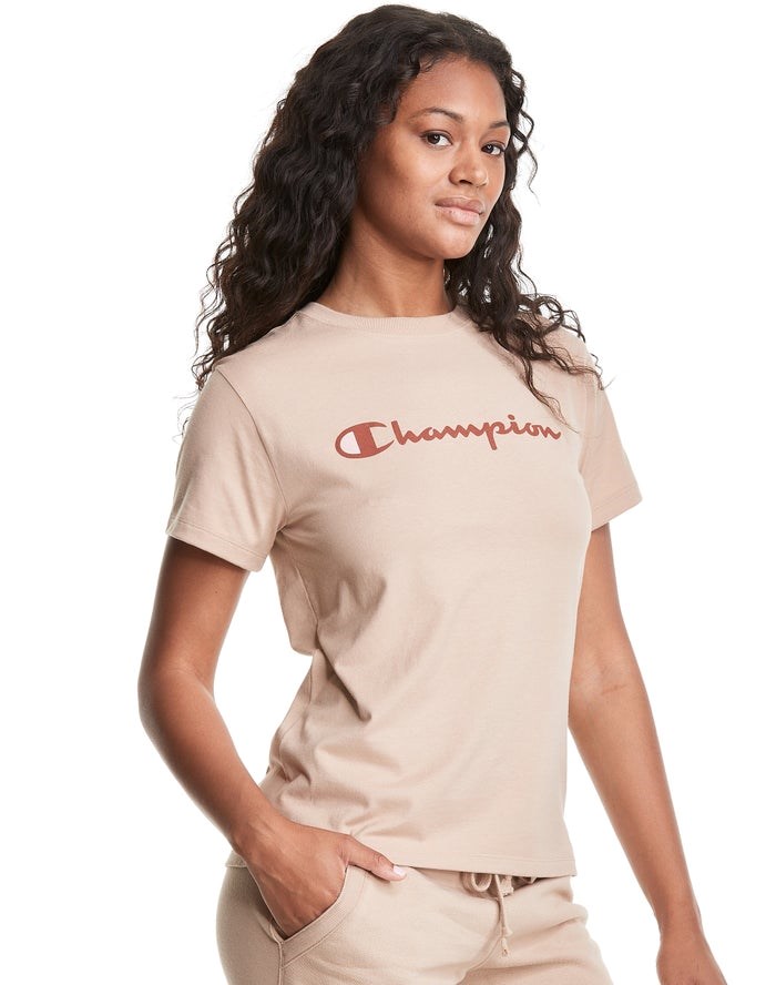 Champion Klassiska T-shirt Dam Khaki | 0976243-ZM