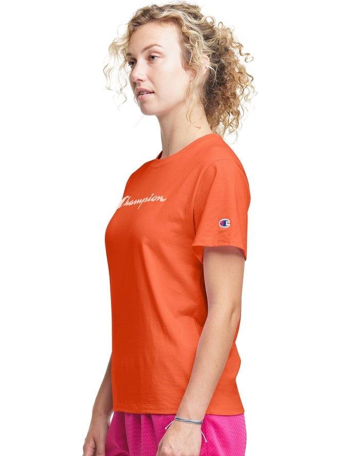 Champion Klassiska T-shirt Dam Orange | 5102467-HZ