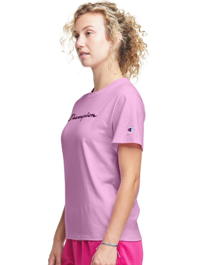 Champion Klassiska T-shirt Dam Rosa | 0348619-NJ