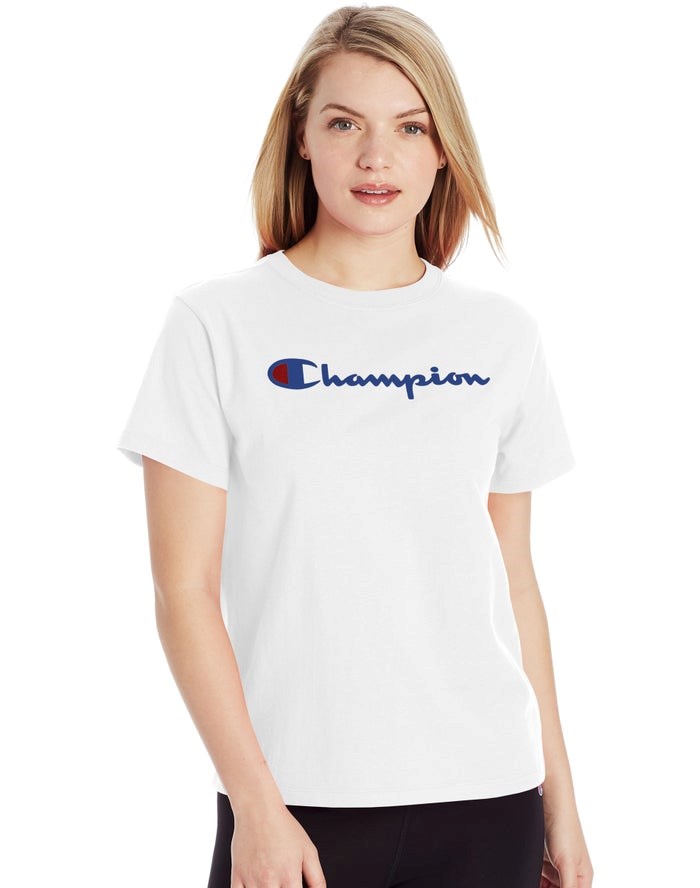 Champion Klassiska T-shirt Dam Vita | 6093712-LN