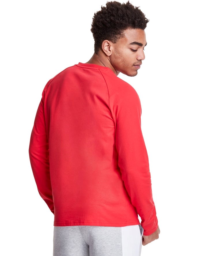 Champion Long Sleeve Henley T-shirt Herr Röda | 9013658-OJ