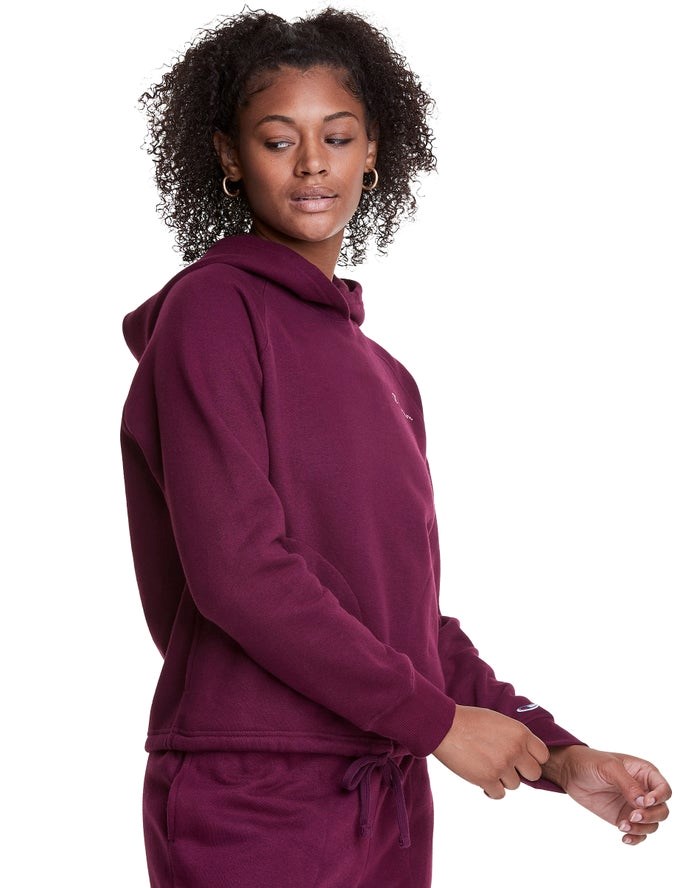 Champion Lounge Cinch Bottom Hoodie Dam Mörklila | 1093856-QN