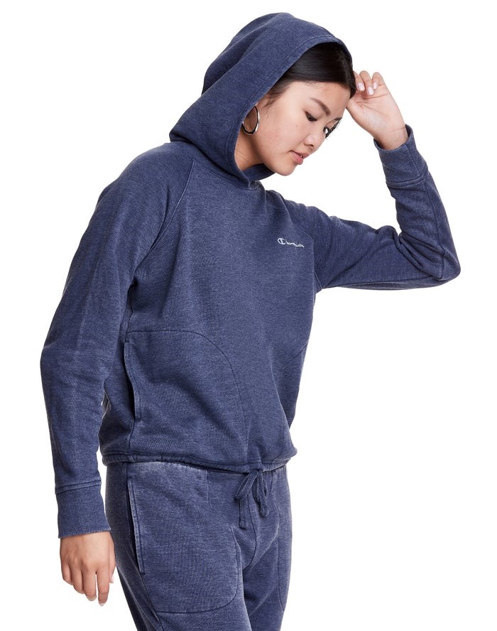 Champion Lounge Cinch Bottom Hoodie Dam Marinblå | 1520786-WL