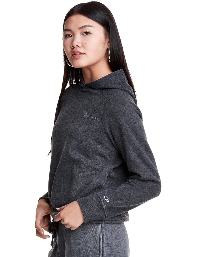 Champion Lounge Cinch Bottom Hoodie Dam Svarta | 8329607-HA