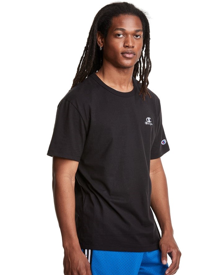 Champion Lätta C Logo Applique T-shirt Herr Svarta | 3170826-LX