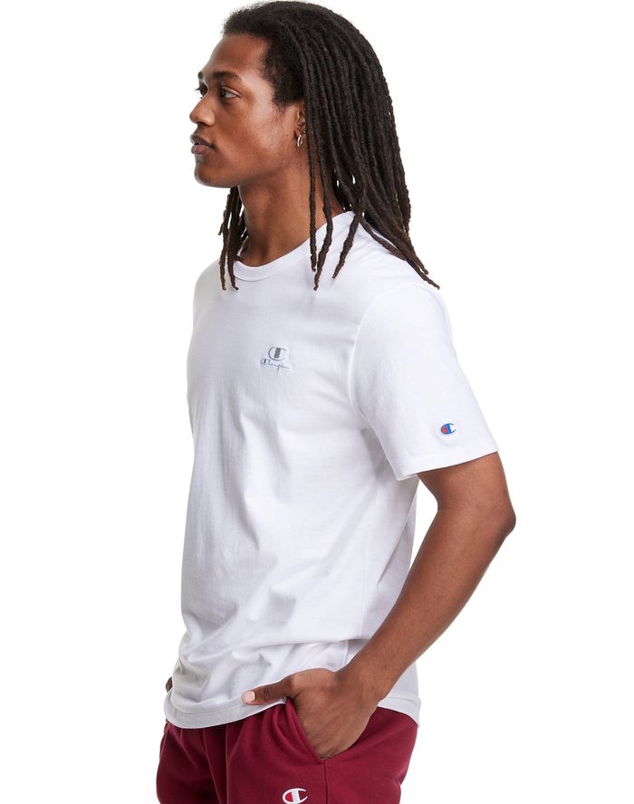 Champion Lätta C Logo Applique T-shirt Herr Vita | 8569710-XL