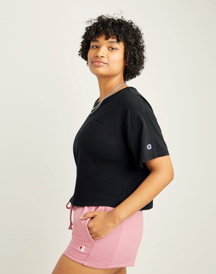 Champion Lätta Cropped Blast Dam Svarta | 7501938-LN