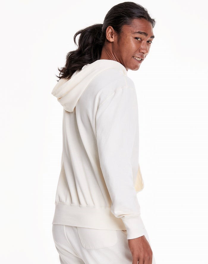 Champion Lätta Fleece V-Notch Hoodie Herr Vita | 7219684-KL