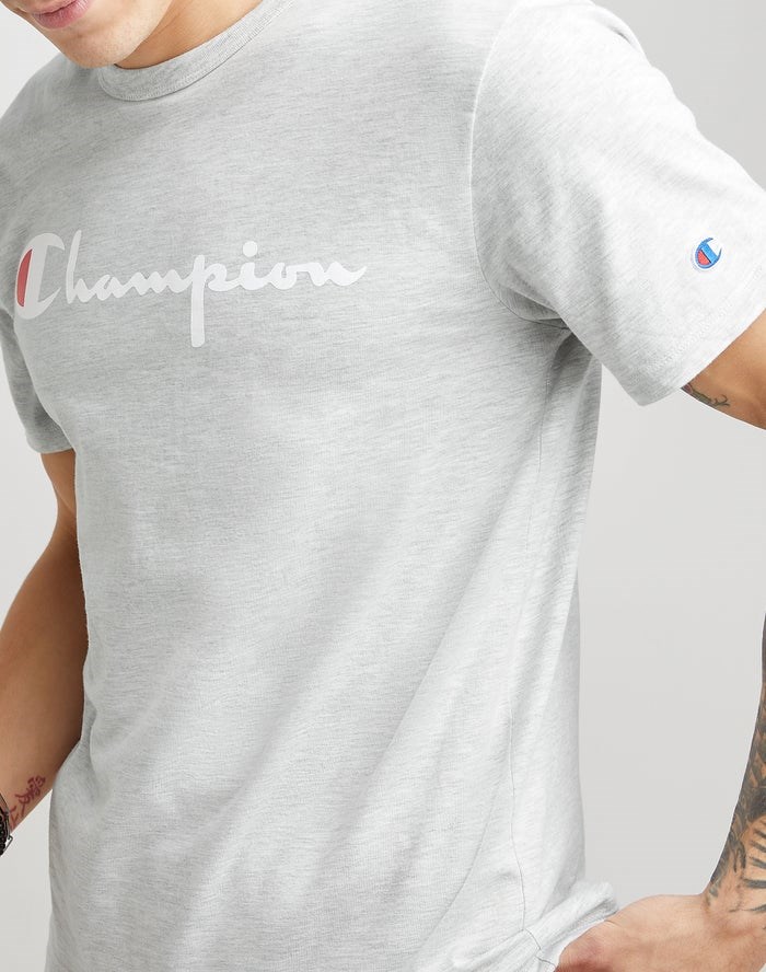 Champion Lätta Script Logo T-shirt Herr Grå | 2863951-SG