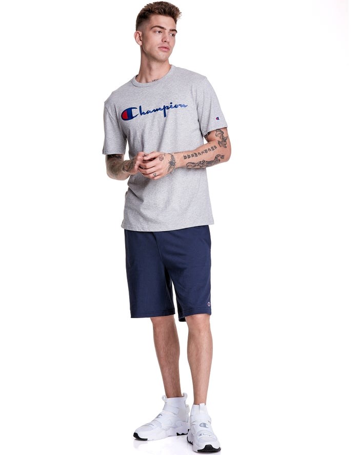 Champion Lätta Script Logo T-shirt Herr Grå | 5912806-BS