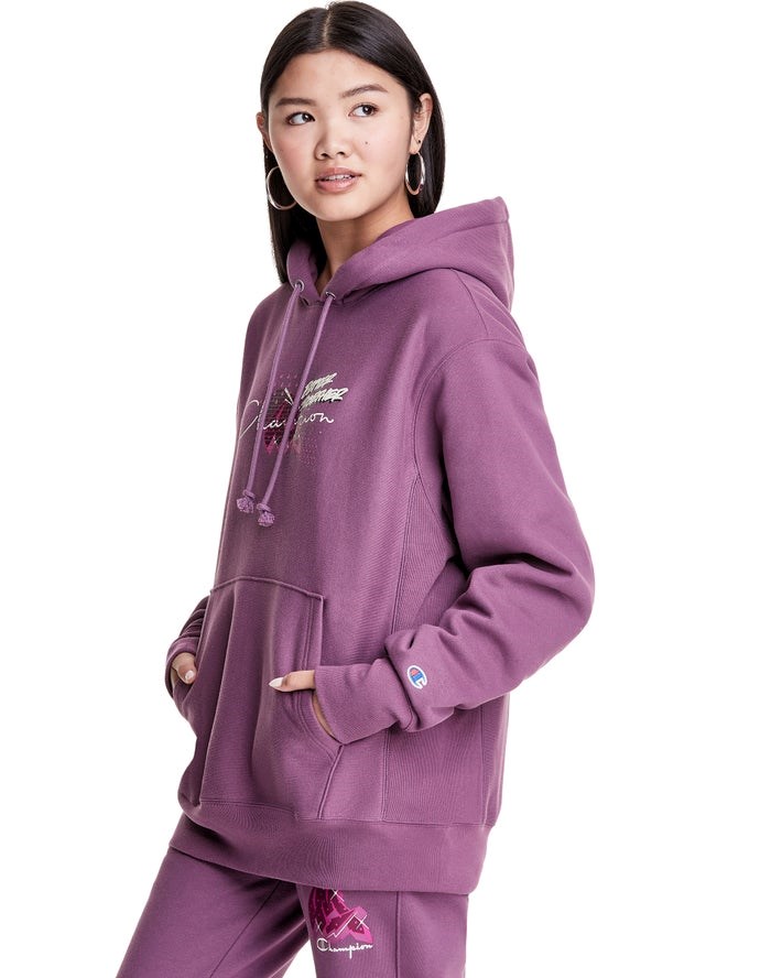 Champion Merlot Artist Series Reverse Weave Boyfriend Better Together Hoodie Dam Lila | 4037825-IO