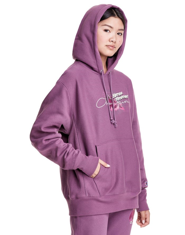 Champion Merlot Artist Series Reverse Weave Boyfriend Better Together Hoodie Dam Lila | 4037825-IO