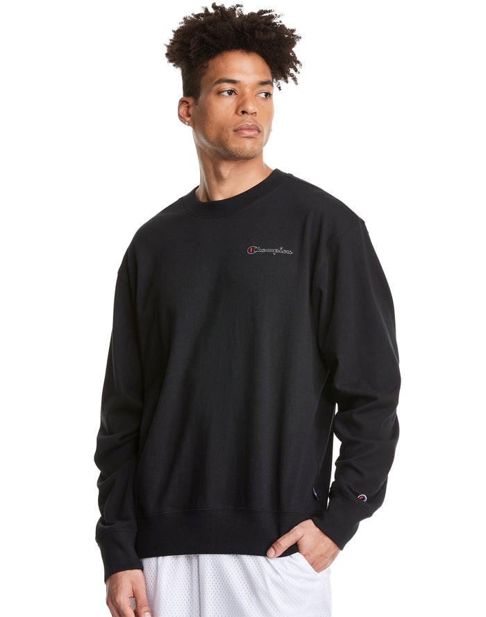 Champion Middleweight Jersey Long-Sleeve T-shirt Herr Svarta | 6829714-TH