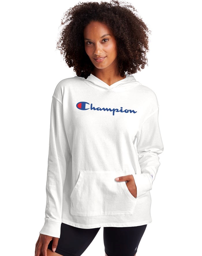 Champion Midweight Jersey Script Logo Hoodie Dam Vita | 5231864-XU