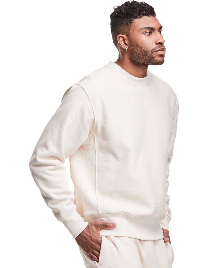 Champion Natural State Reverse Weave Crew Tröjor Herr Grädde | 7931264-RH