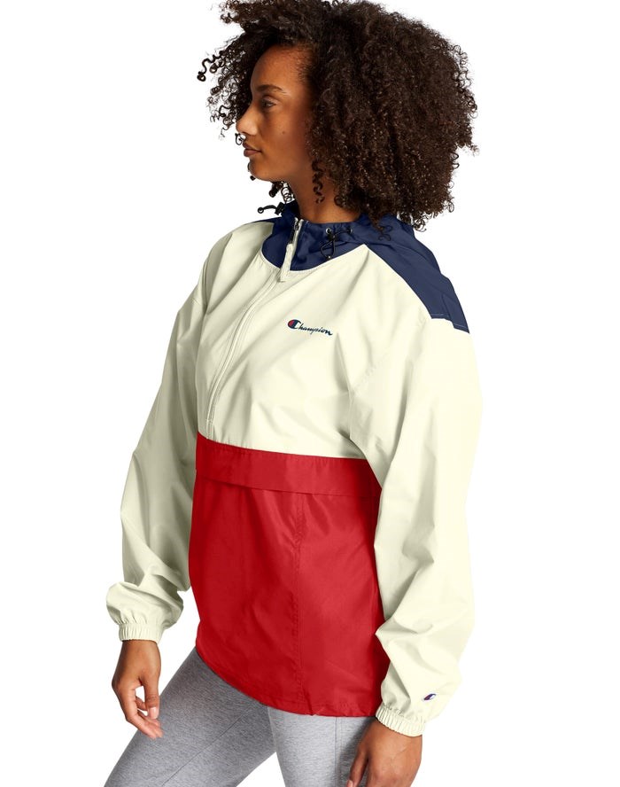 Champion Packable Colorblocked Sweatpants Dam Grädde Röda | 3047961-VN