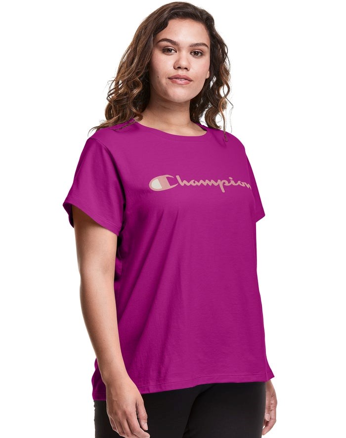 Champion Plus Klassiska Script Logo Blast Dam Rosa | 4918736-IX