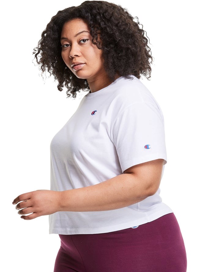 Champion Plus Lätta Cropped T-shirt Dam Vita | 2758694-PA