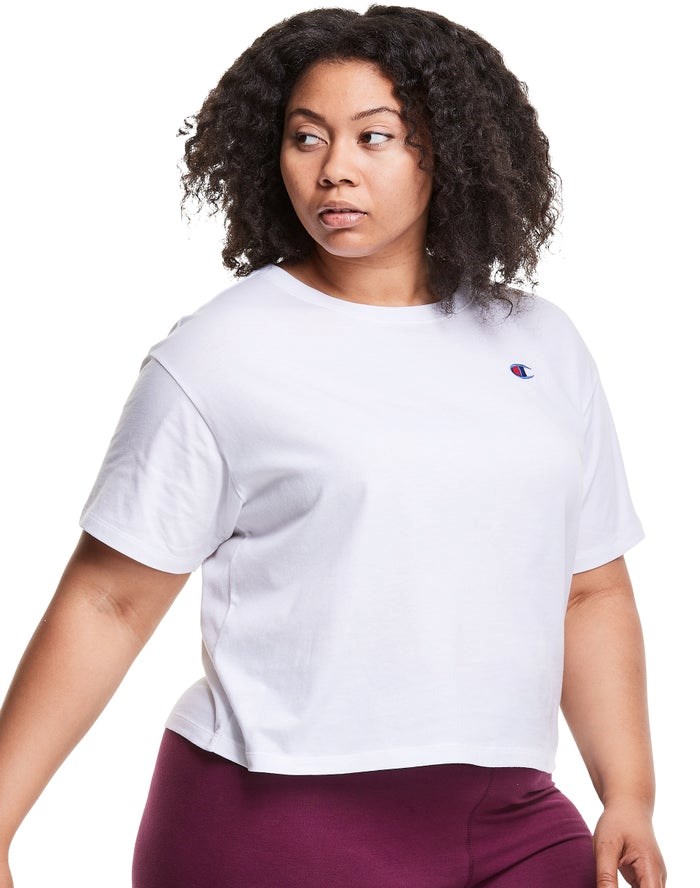 Champion Plus Lätta Cropped T-shirt Dam Vita | 2758694-PA