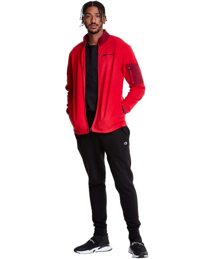 Champion Polar Fleece Full Zip Sweatpants Herr Röda | 7306918-CL