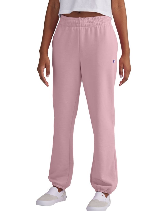 Champion Powerblend Fleece Boyfriend Byxor Dam Rosa | 1528047-JD